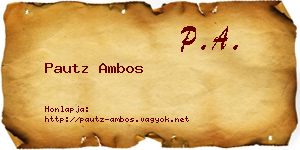 Pautz Ambos névjegykártya